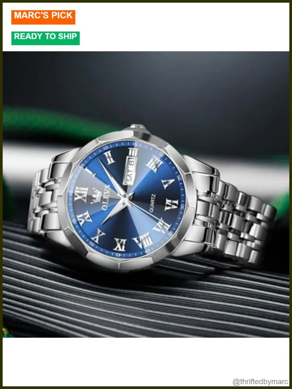 Mens Dress Watch Waterproof Date Day Analog Quartz Wrist Watch Roman Numerals
